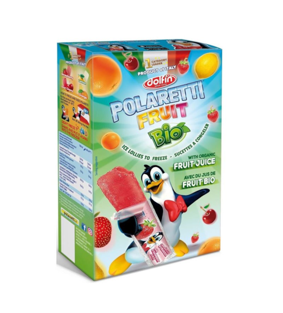 Lody owocowe Polaretti do zamrożenia 10 x 40ml DOLFIN BIO