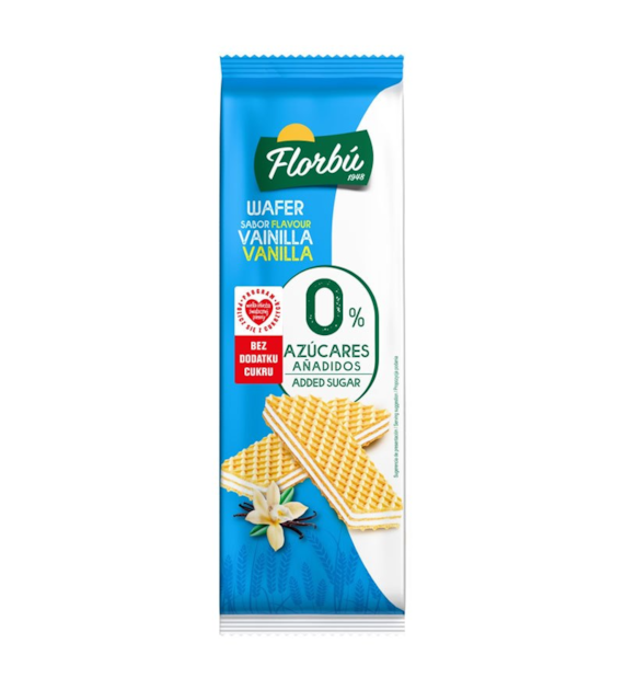 Wafelki waniliowe bez dodatku cukru 150g FLORBU